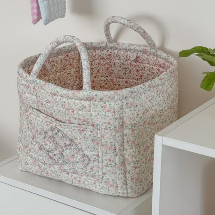 Car Storage Basket, Quilted Fa - Storage Basket Fabric 리뷰 및 가격