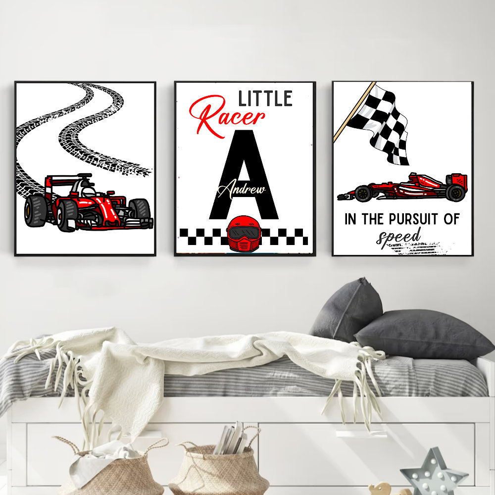 Custom Name Racing Car Nursery - Baby Nursery Posters 리뷰 및 가격