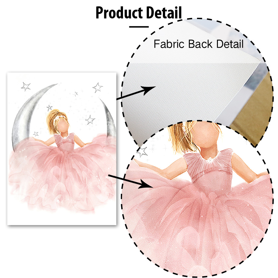 Pink Angel Girl Sun Moon Cloud - Baby Nursery Posters 리뷰 및 가격