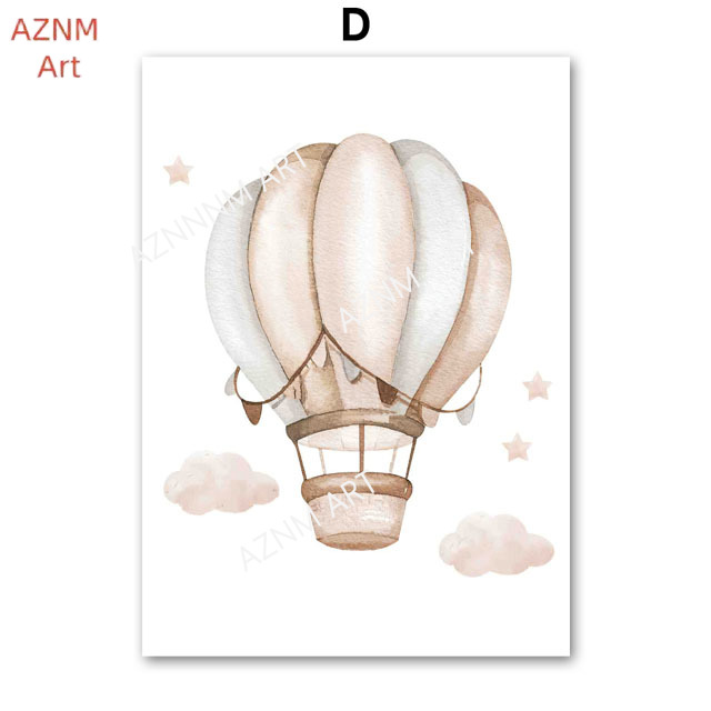 Elephant Balloon Rainbow Moon  - Baby Nursery Posters 리뷰 및 가격