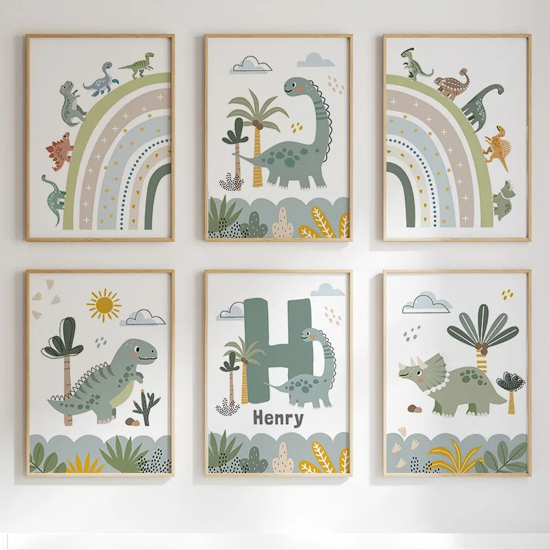 Cute Dinosaur T-Rex Brachiosau - Baby Nursery Posters 리뷰 및 가격