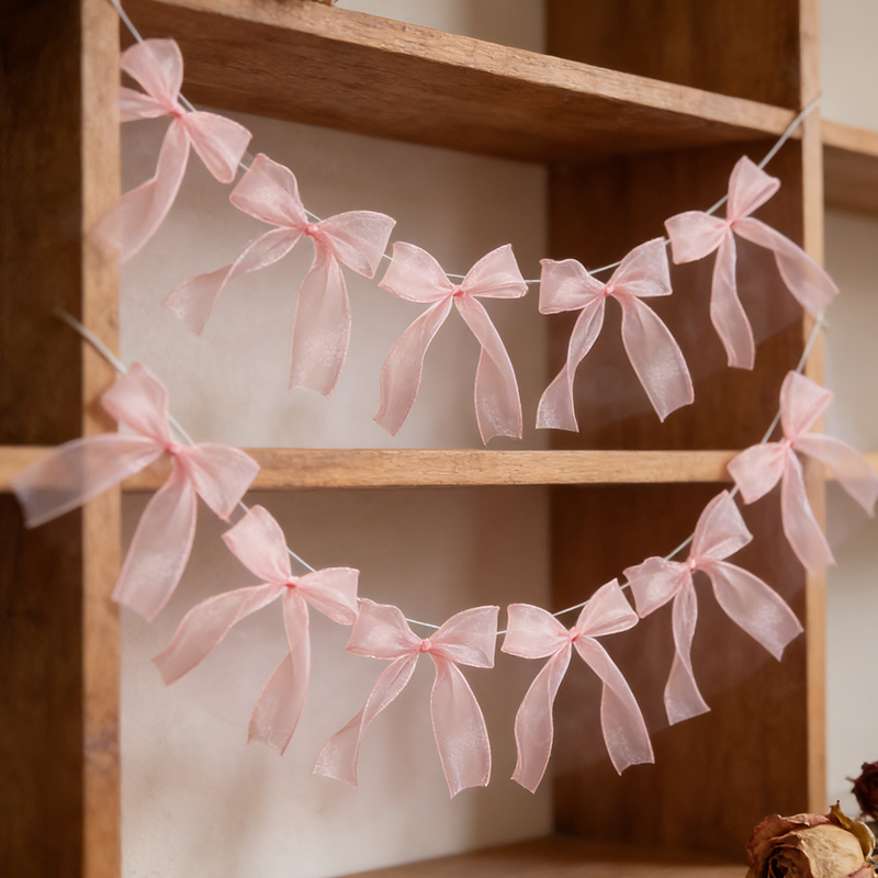 Pink Bow Ribbon Hanging Garlan - Baby Nursery Hanging Decor 리뷰 및 가격