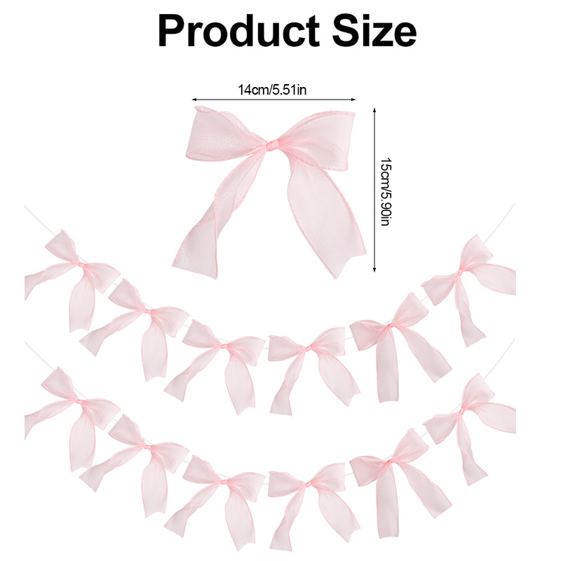 Pink Bow Ribbon Hanging Garlan - Baby Nursery Hanging Decor 리뷰 및 가격