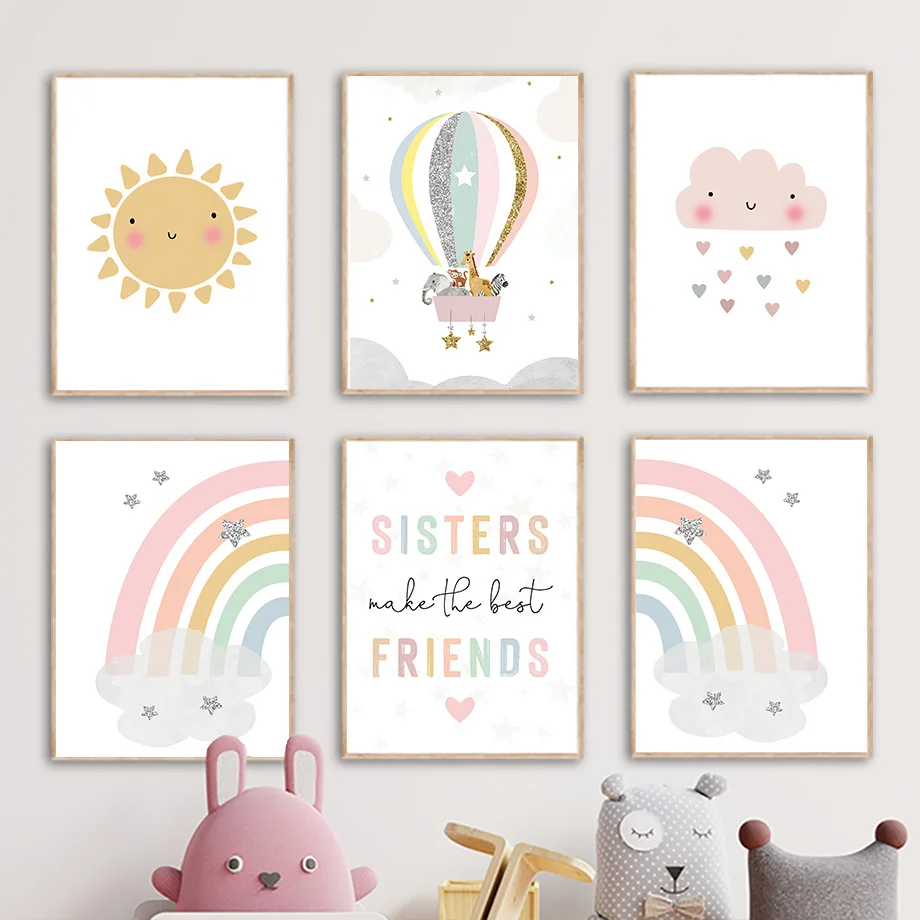 Giraffe Elephant Hot Balloon S - Baby Nursery Posters 리뷰 및 가격
