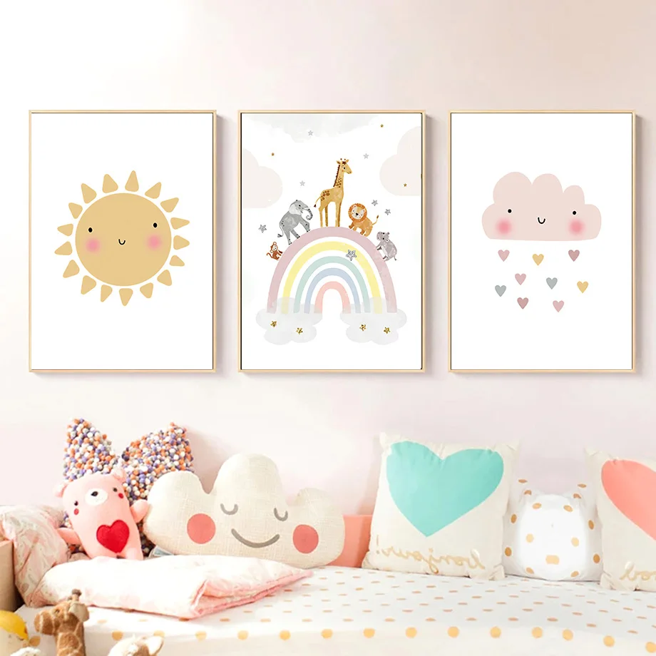 Giraffe Elephant Hot Balloon S - Baby Nursery Posters 리뷰 및 가격