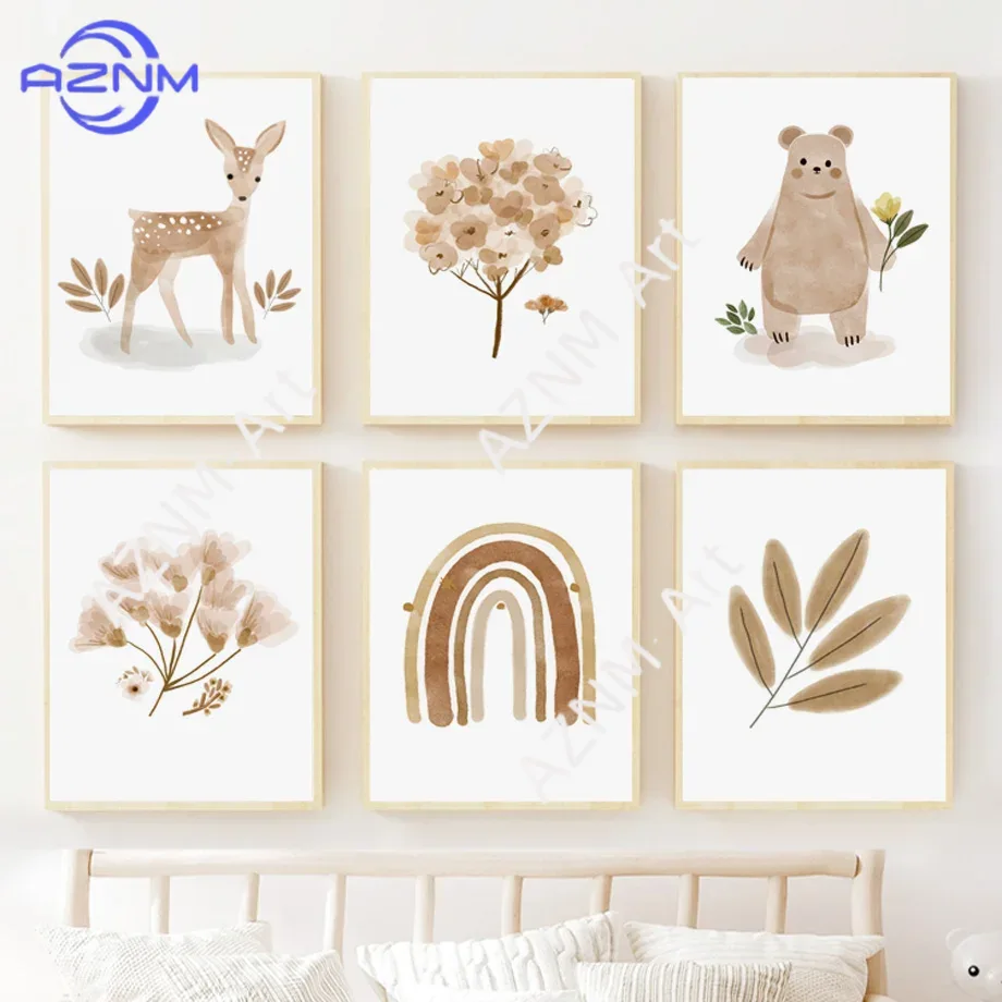 Boho Nursery Wall Art Canvas - - Baby Nursery Posters 리뷰 및 가격