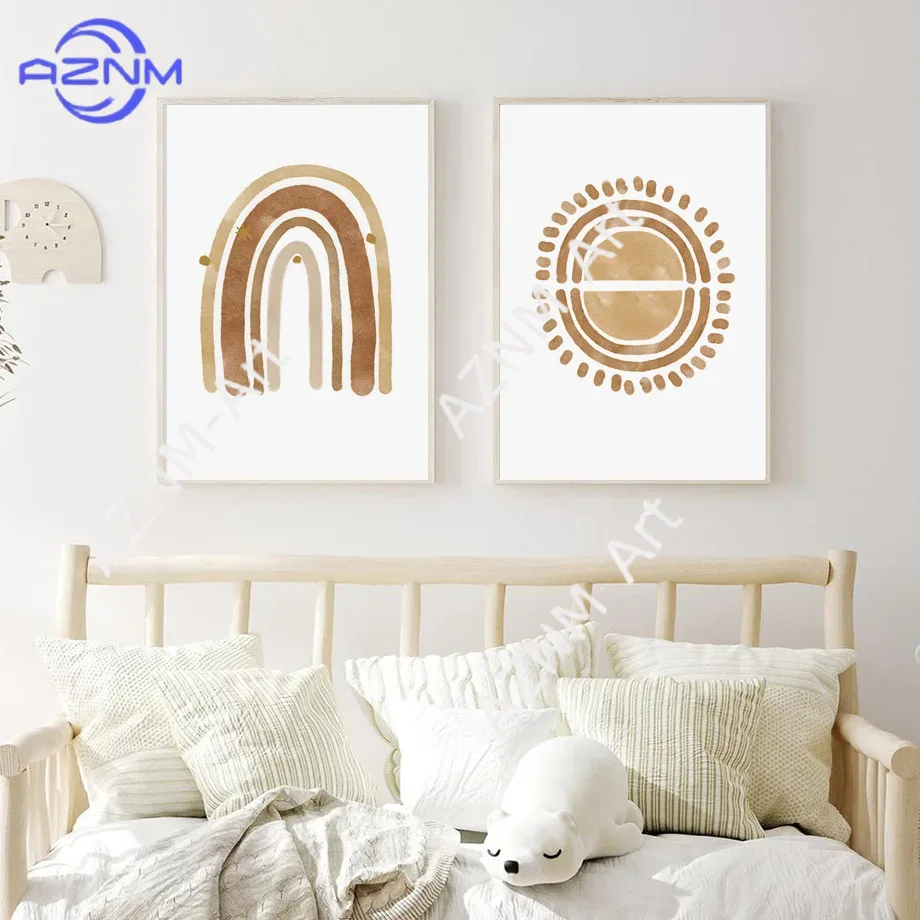 Boho Nursery Wall Art Canvas - - Baby Nursery Posters 리뷰 및 가격