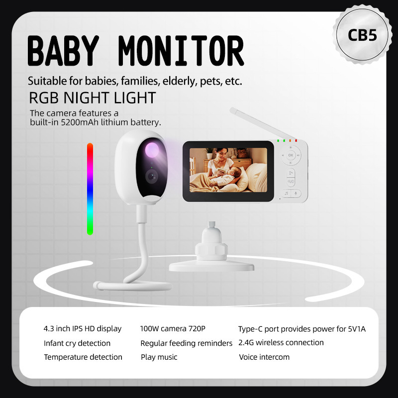 4.3-inch Intelligent Baby Moni - Wearable Baby Monitor 리뷰 및 가격