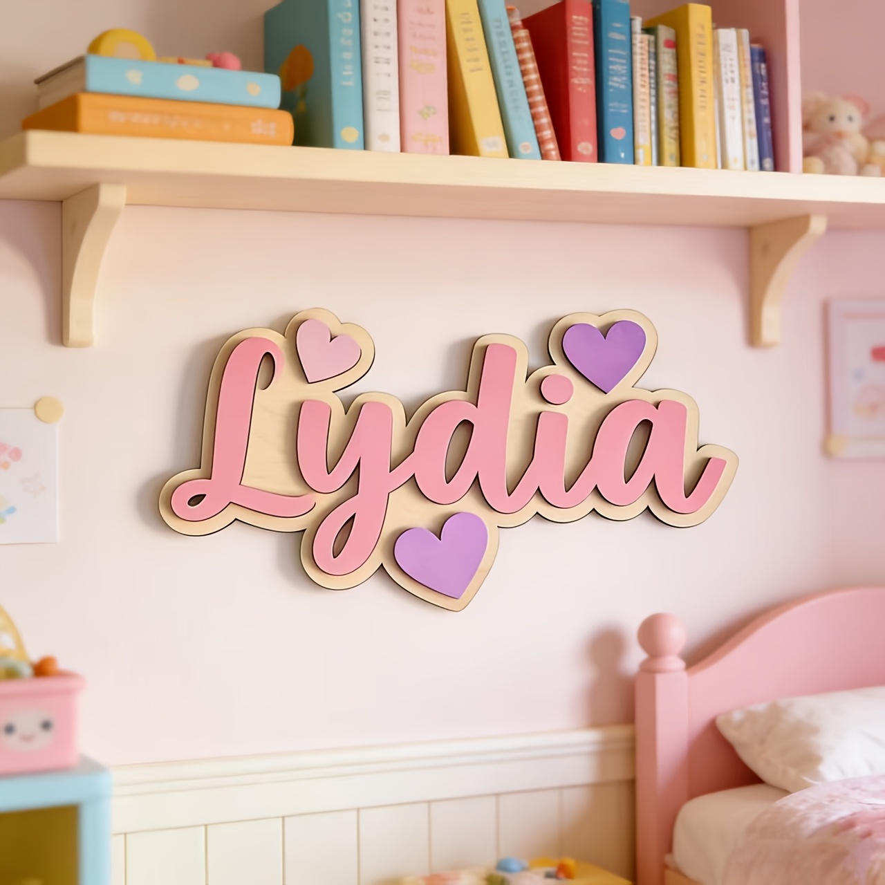 Personalized Gradient Heart Na - Baby Nursery Hanging Decor 리뷰 및 가격