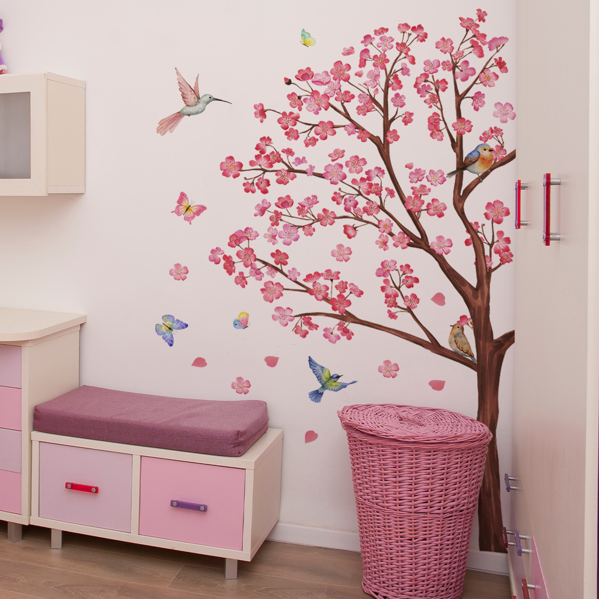 Watercolour Bird Flower Wall S - Baby Nursery Accessories 리뷰 및 가격