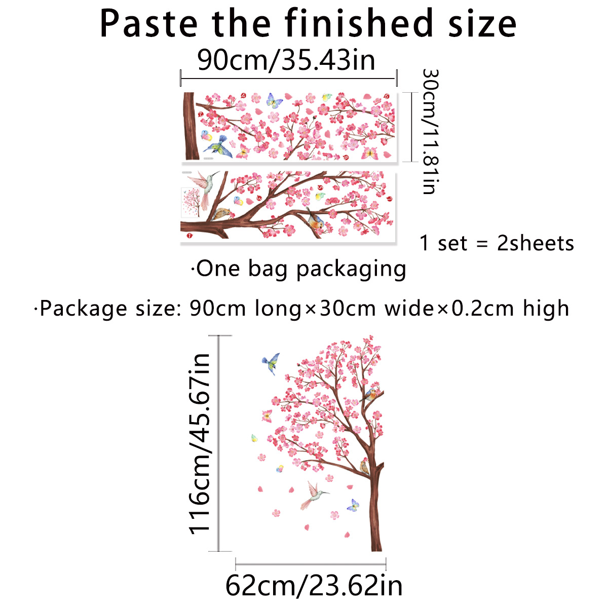 Watercolour Bird Flower Wall S - Baby Nursery Accessories 리뷰 및 가격