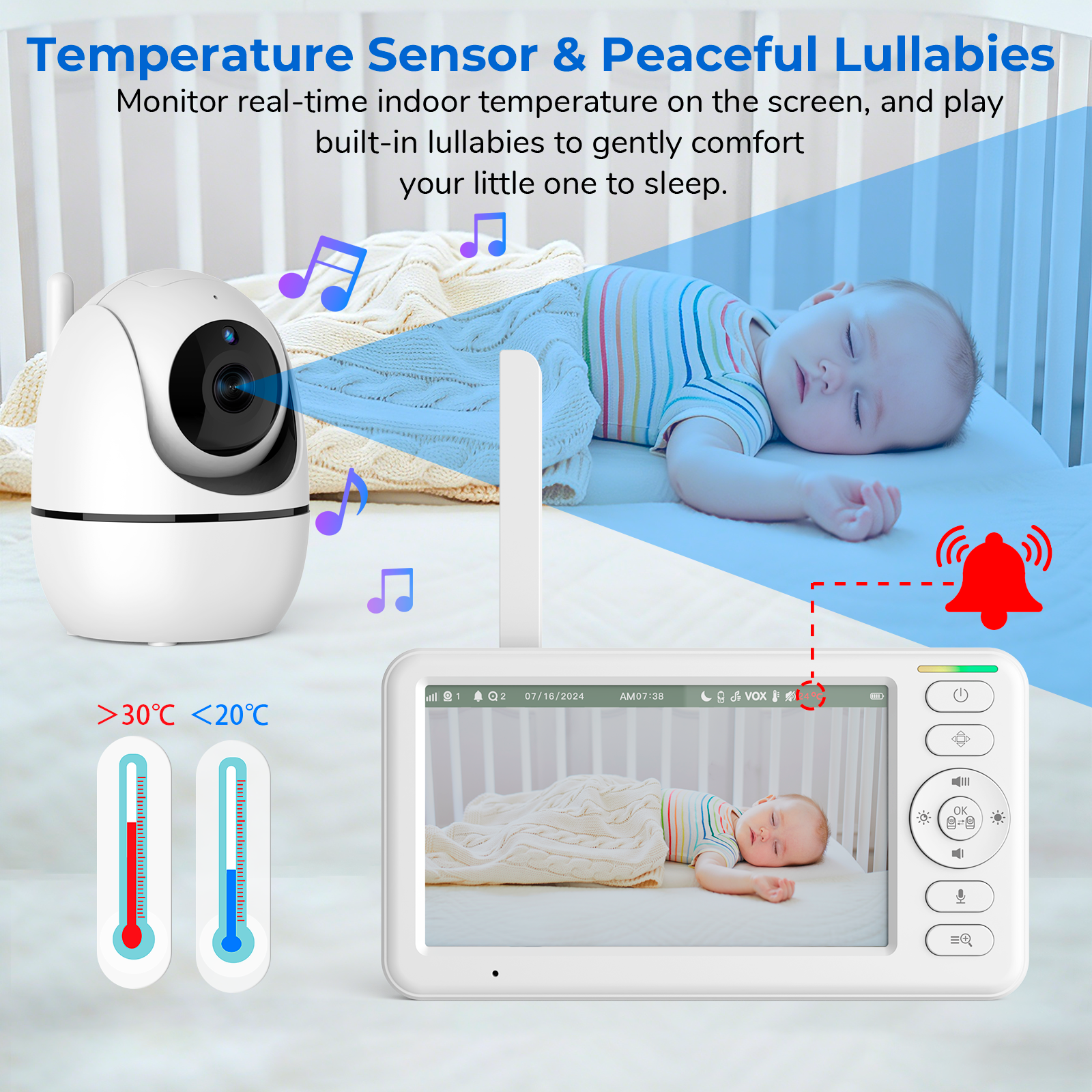 5 Inch Baby Monitor with PTZ C - Wearable Baby Monitor 리뷰 및 가격