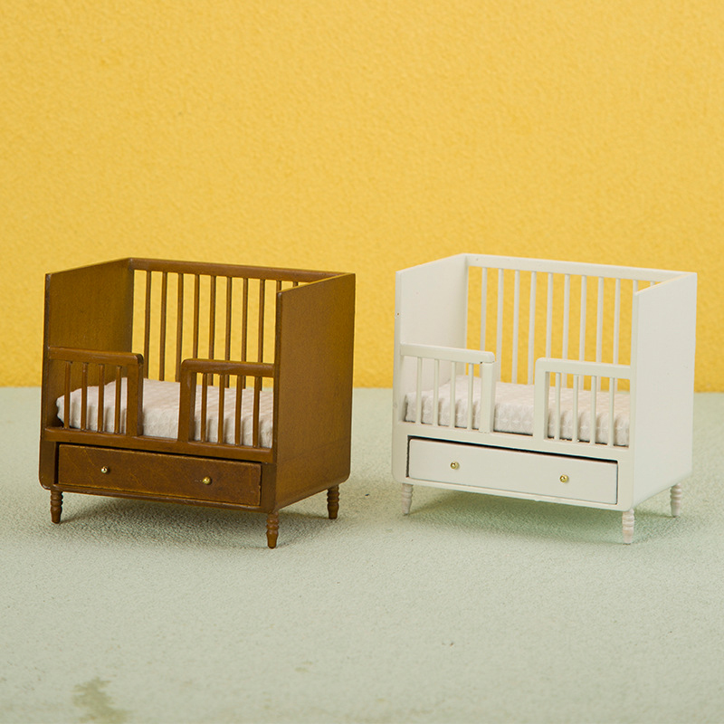 1:12 Miniature White Wood Baby - Baby Nursery Accessories 리뷰 및 가격
