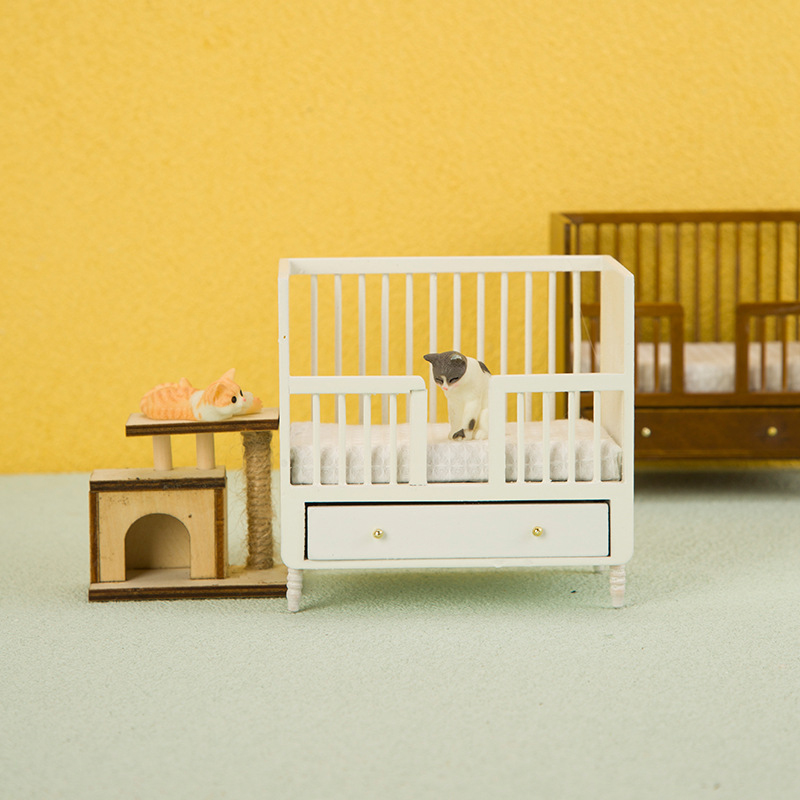 1:12 Miniature White Wood Baby - Baby Nursery Accessories 리뷰 및 가격