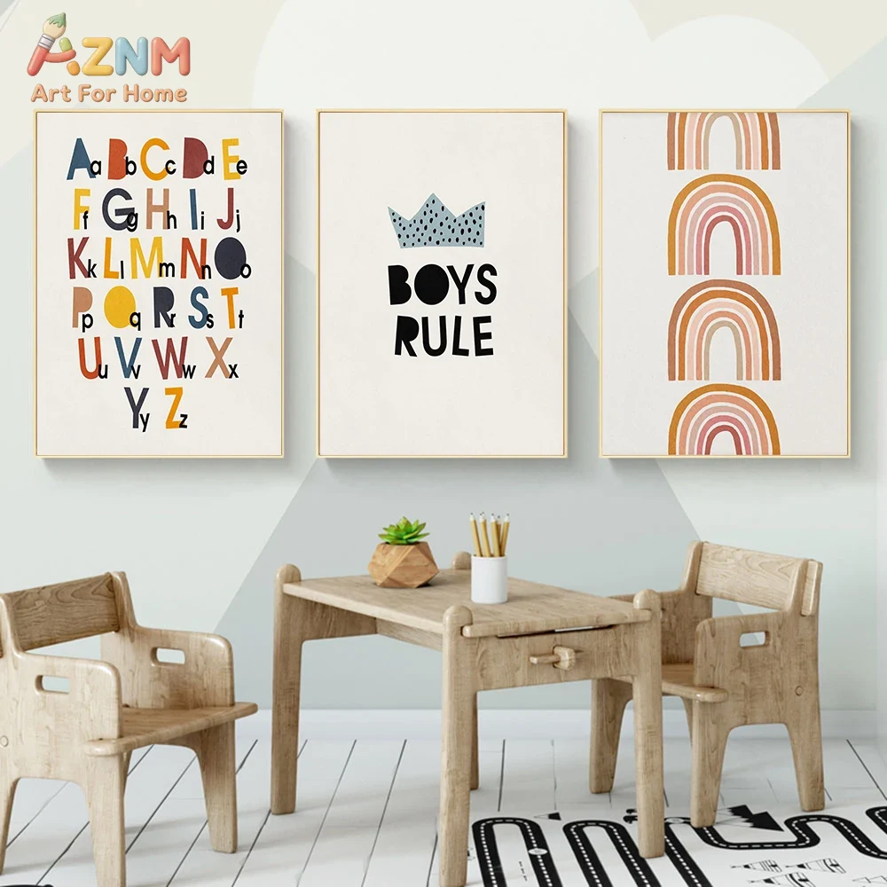 Rainbow Alphabet Poster Educat - Baby Nursery Posters 리뷰 및 가격