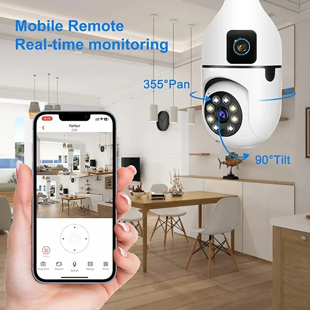 WiFi IP Camera E27 Bulb Cam 8M - Wearable Baby Monitor 리뷰 및 가격