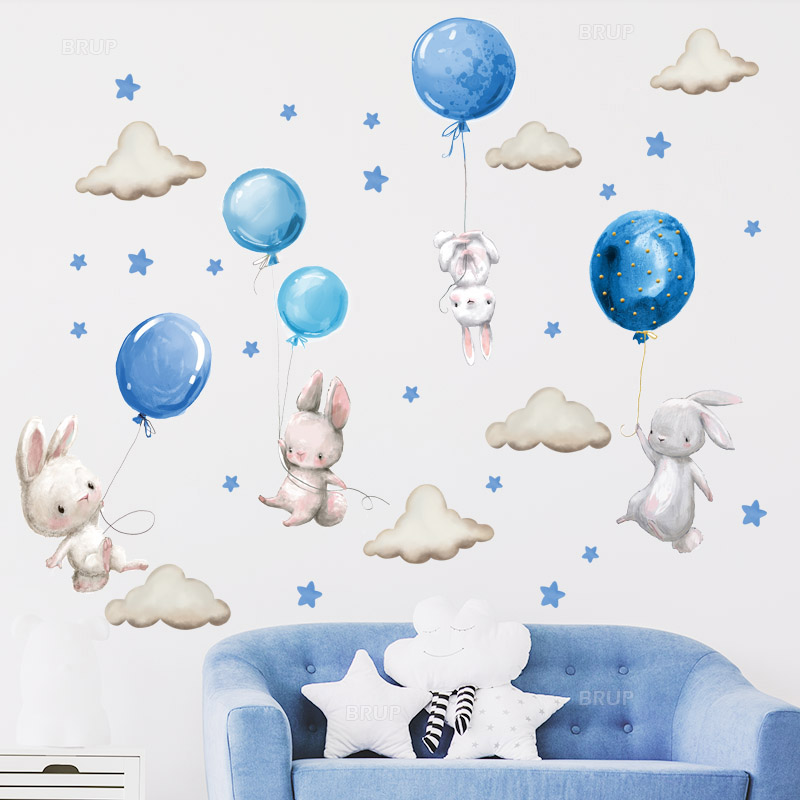 Watercolor Pink Balloon Bunny  - Baby Nursery Accessories 리뷰 및 가격