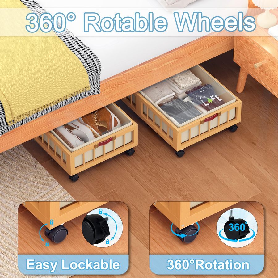 2Pack Bamboo Under Bed Storage - Storage Basket Fabric 리뷰 및 가격