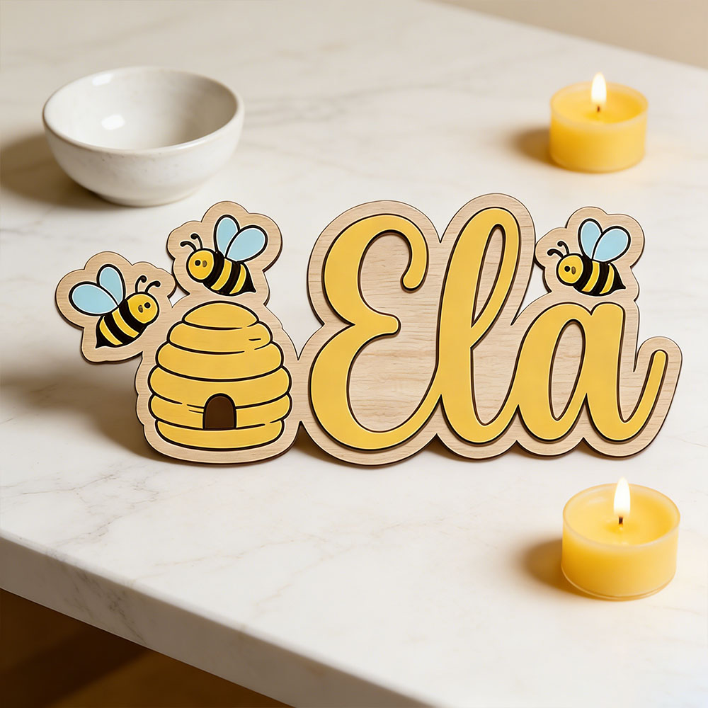 Personalized Cute Bee Hive Nam - Baby Nursery Hanging Decor 리뷰 및 가격