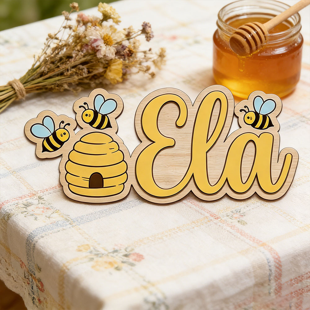 Personalized Cute Bee Hive Nam - Baby Nursery Hanging Decor 리뷰 및 가격