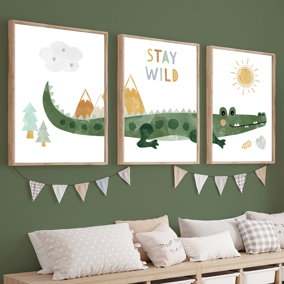 Crocodile Balloon Lion Elephan - Baby Nursery Posters 리뷰 및 가격