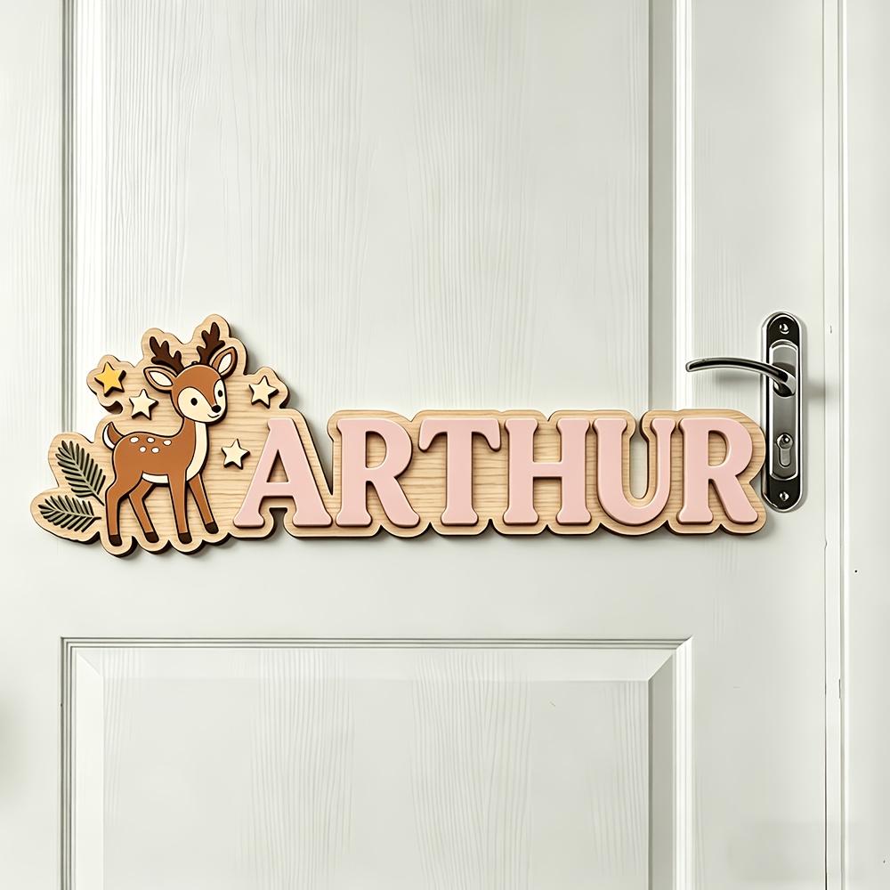 Custom Deer & Star Wooden Name - Baby Nursery Hanging Decor 리뷰 및 가격