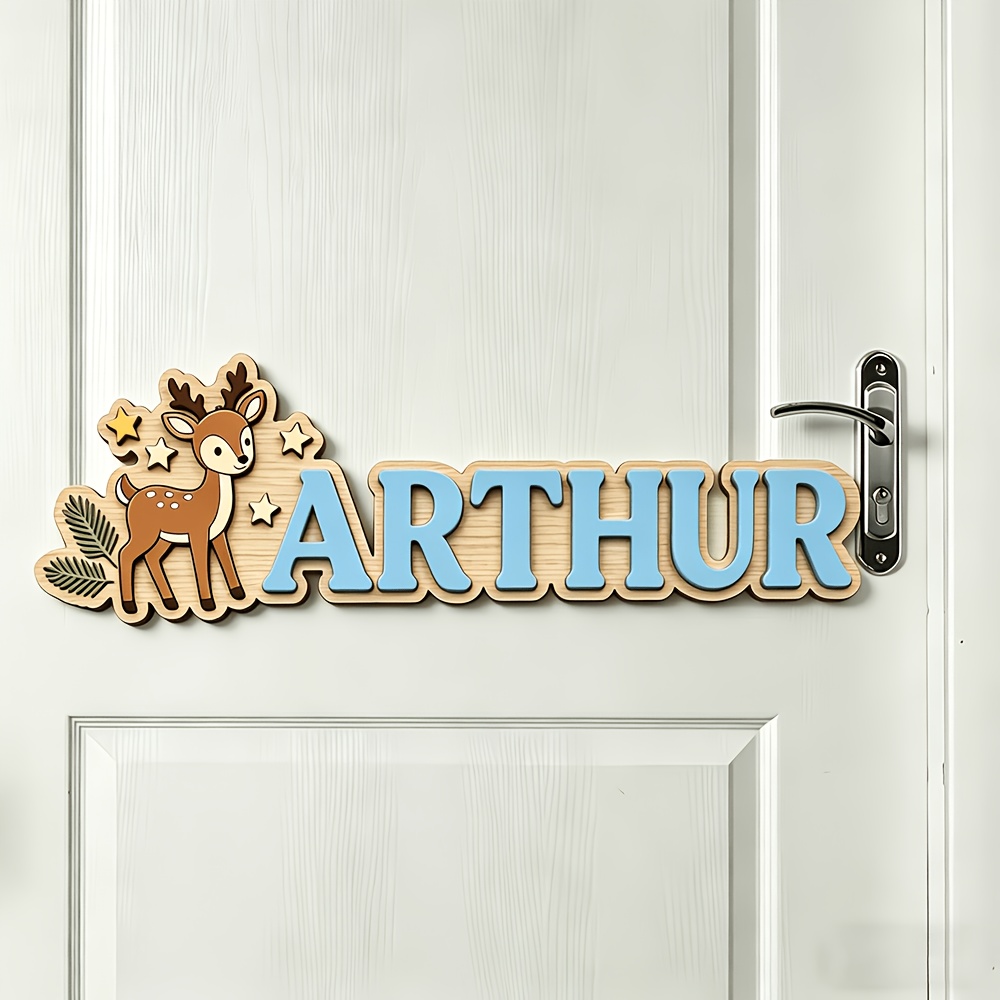 Custom Deer & Star Wooden Name - Baby Nursery Hanging Decor 리뷰 및 가격