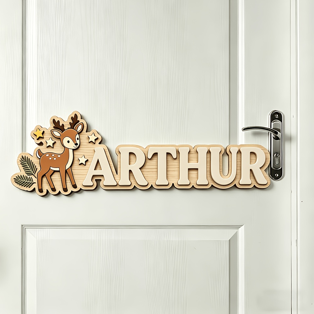Custom Deer & Star Wooden Name - Baby Nursery Hanging Decor 리뷰 및 가격
