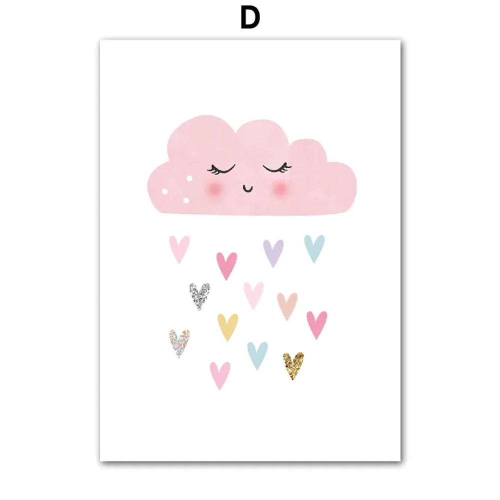 Pink Unicorn Rabbit Rainbow Cl - Baby Nursery Posters 리뷰 및 가격