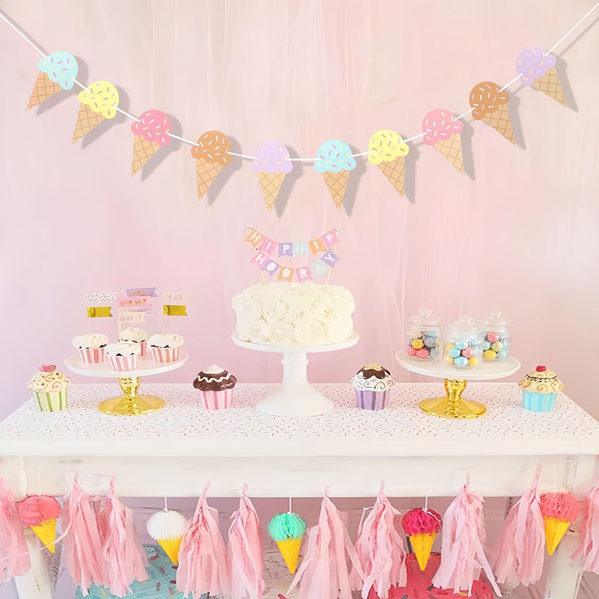Sweet Ice Cream Theme Paper Ba - Baby Nursery Hanging Decor 리뷰 및 가격