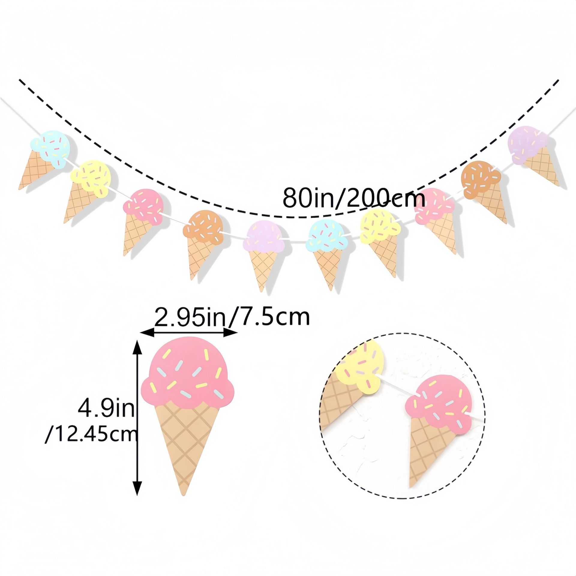 Sweet Ice Cream Theme Paper Ba - Baby Nursery Hanging Decor 리뷰 및 가격