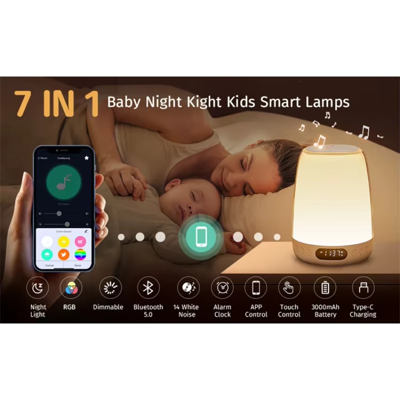 Bluetooth Speaker Kids Alarm C - Sound Sleep Trainer Clock 리뷰 및 가격