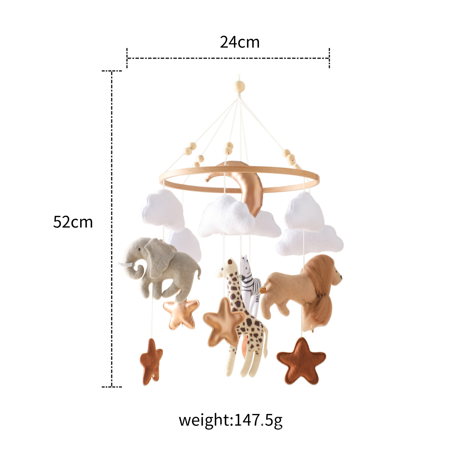 Hot Sale Nordic Handmade Felt  - Baby Nursery Hanging Decor 리뷰 및 가격